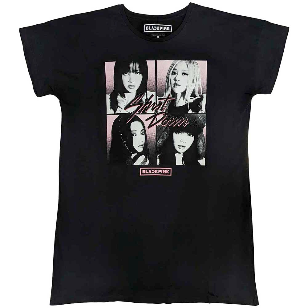 Blackpink - Shut Down Photo Grid Chemise de nuit - Noir